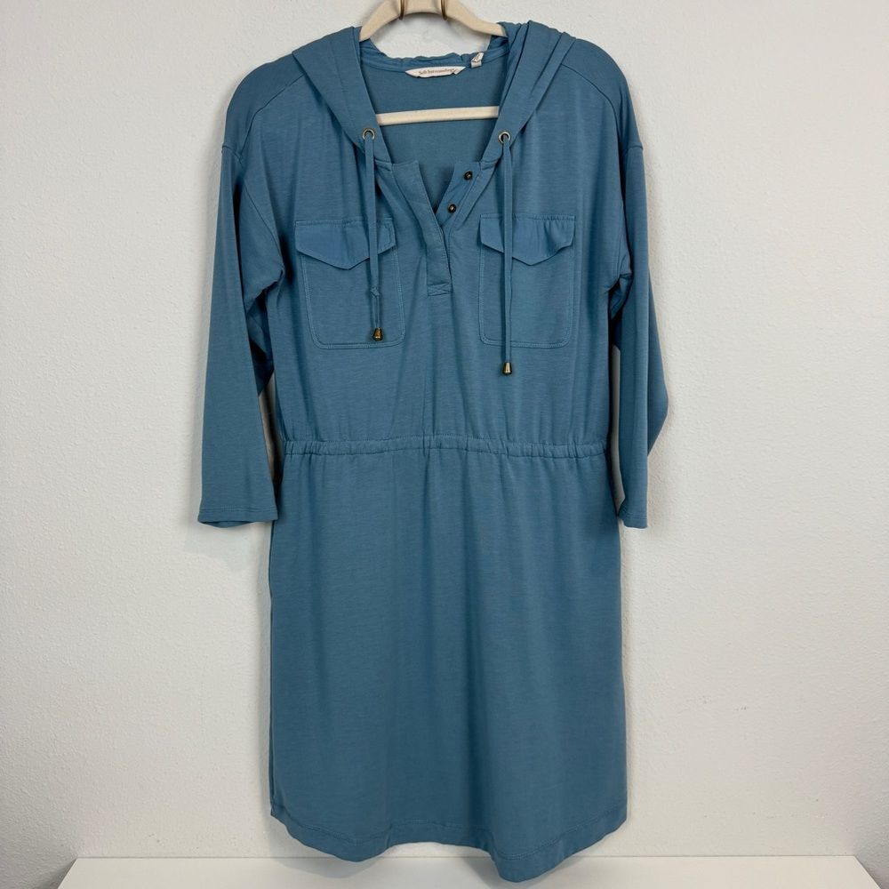 Soft Surroundings Hooded Aqua Casual Dress Coverup PS